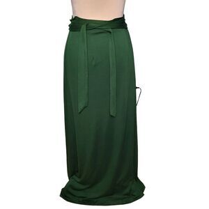 Eva Franco Modal Wrap Maxi Skirt in Green